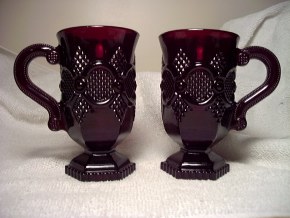 Cape Cod Ruby Footed Mugs